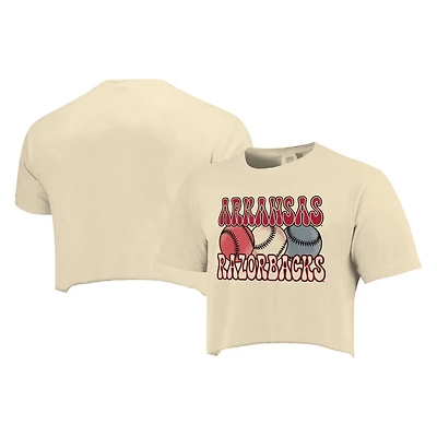 Arkansas Razorbacks Comfort Colors Baseball Cropped T-Shirt