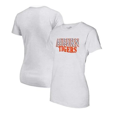 Auburn Tigers Checkered Team Name Wavy Tri-Blend T-Shirt