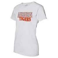 Auburn Tigers Checkered Team Name Wavy Tri-Blend T-Shirt