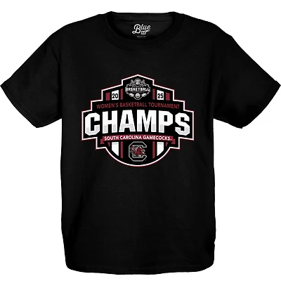 Blue 84 Youth South Carolina Gamecocks 2025 SEC Women's Basketball Conference Tournament Champions Locker Room T-Shirt