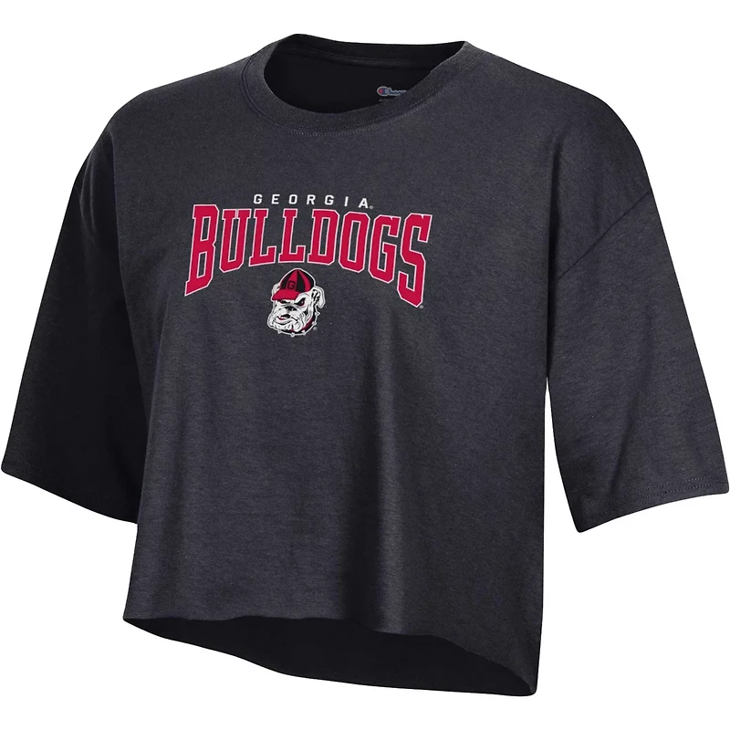 Champion Gray Georgia Bulldogs Boyfriend Cropped T-Shirt