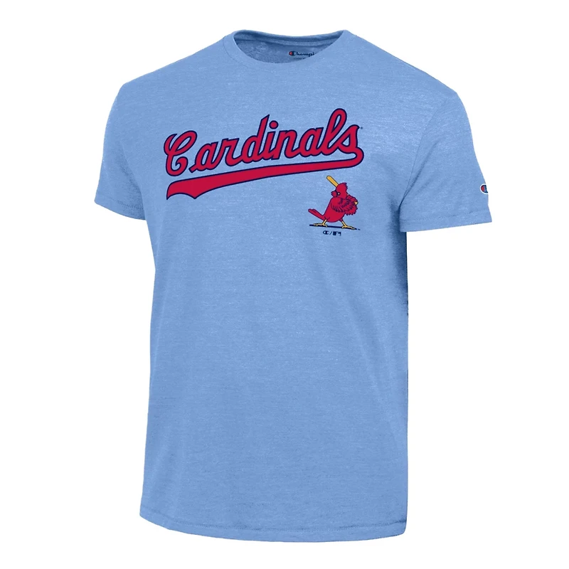 Champion Light St Louis Cardinals Cooperstown Wordmark Lockup Tri-Blend T-Shirt