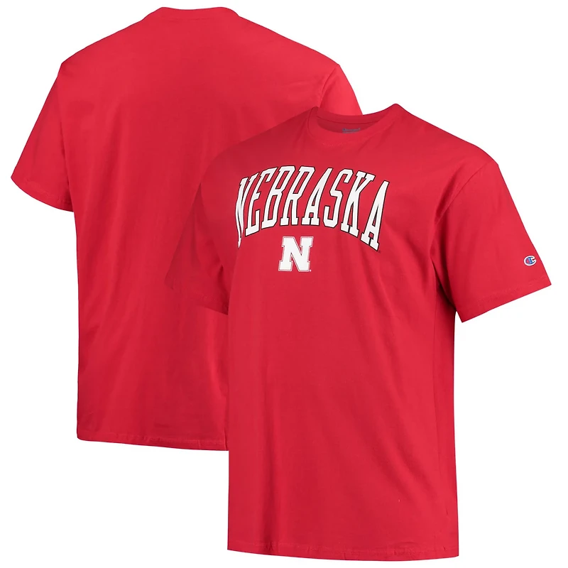 Champion Nebraska Huskers Big  Tall Arch Over Wordmark T-Shirt