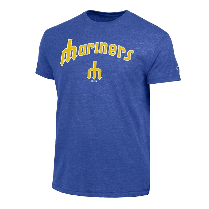 Champion Seattle Mariners Cooperstown Wordmark Lockup Tri-Blend T-Shirt