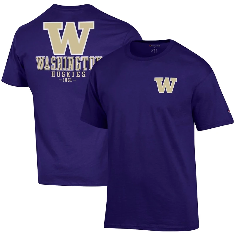 Champion Washington Huskies Stack 2-Hit T-Shirt