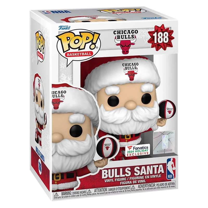 Chicago Bulls Santa Funko Pop 2024 Fanatics Exclusive Vinyl Figure