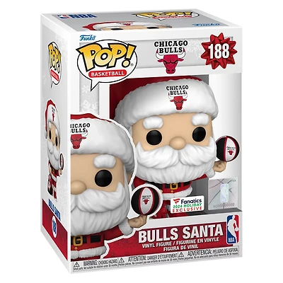 Chicago Bulls Santa Funko Pop 2024 Fanatics Exclusive Vinyl Figure
