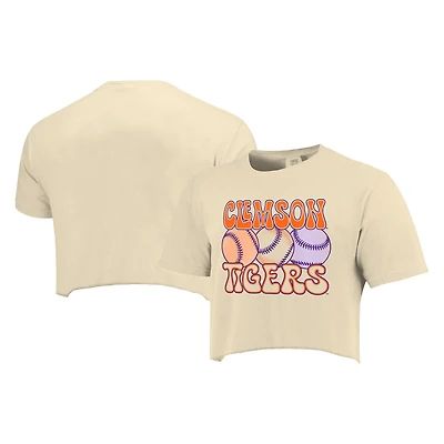 Clemson Tigers Comfort Colors Baseball Cropped T-Shirt