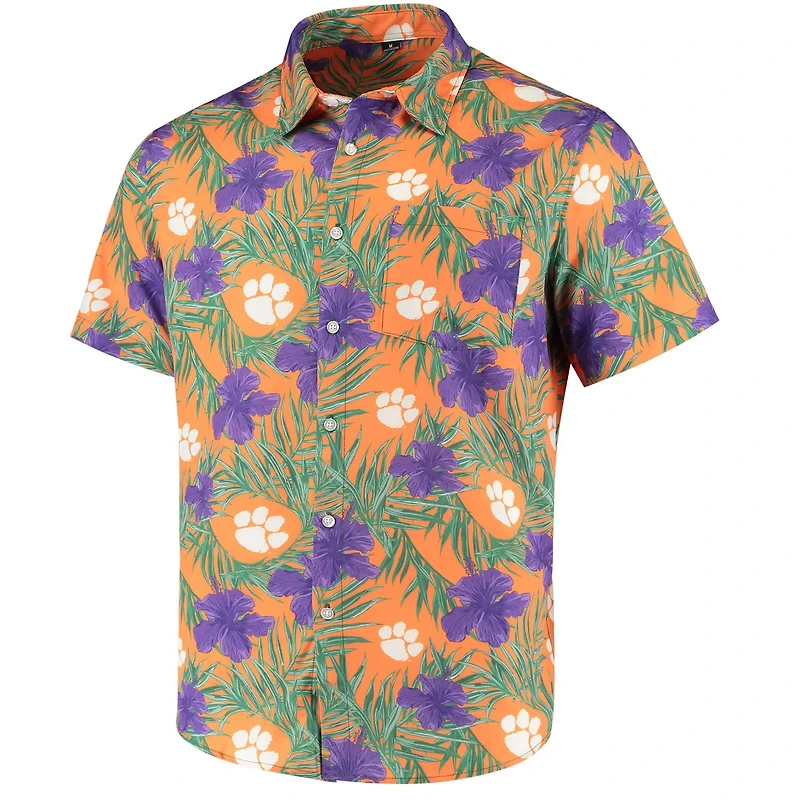 Clemson Tigers Floral Button-Up Shirt