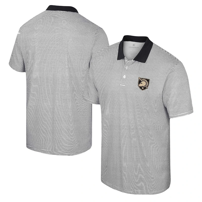 Colosseum /Black Army Black Knights Print Stripe Polo