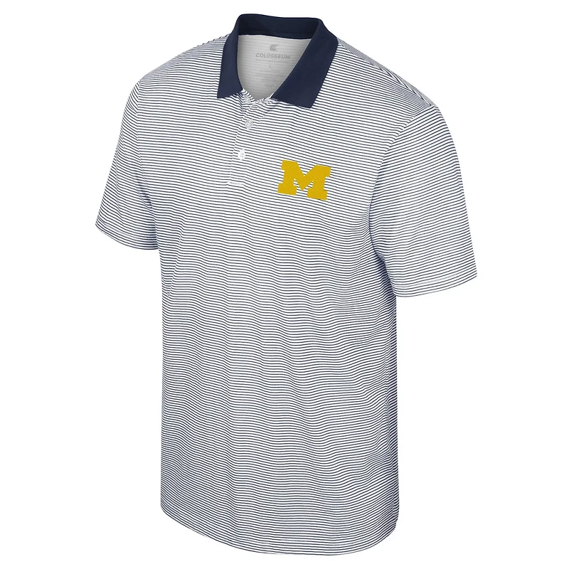 Colosseum /Black Michigan Wolverines Print Stripe Polo