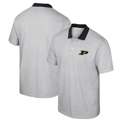 Colosseum /Black Purdue Boilermakers Print Stripe Polo