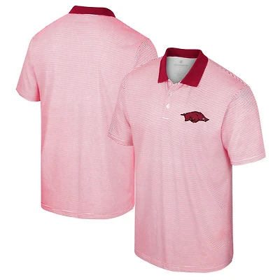 Colosseum /Cardinal Arkansas Razorbacks Print Stripe Polo