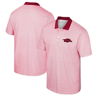 Colosseum /Cardinal Arkansas Razorbacks Print Stripe Polo