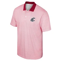 Colosseum /Crimson Washington State Cougars Print Stripe Polo