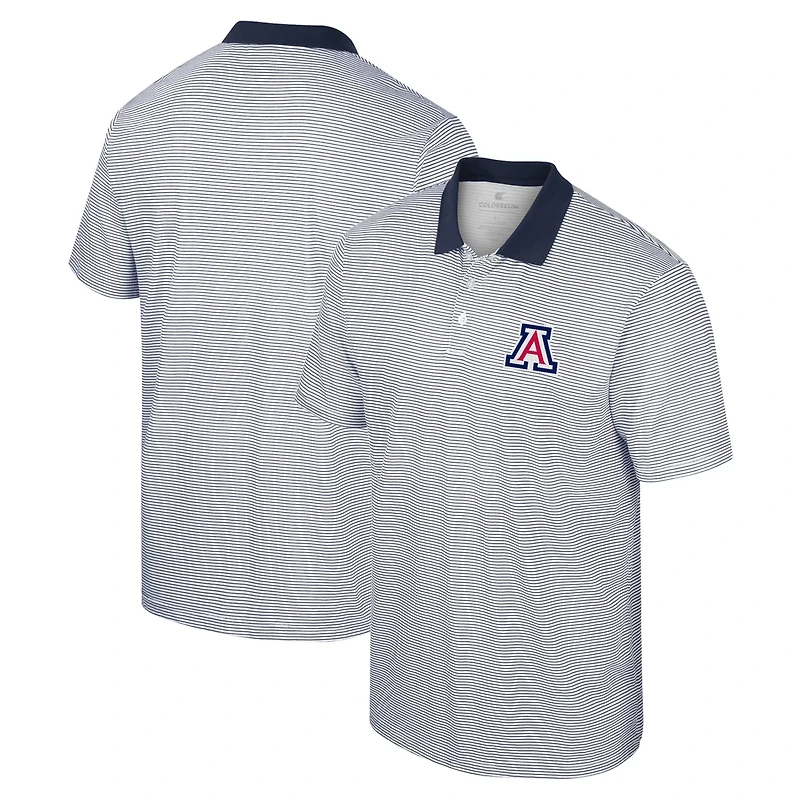Colosseum /Navy Arizona Wildcats Print Stripe Polo