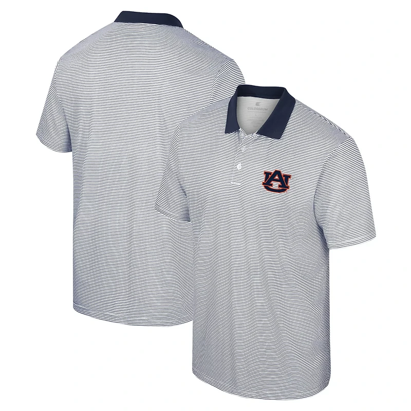 Colosseum /Navy Auburn Tigers Print Stripe Polo