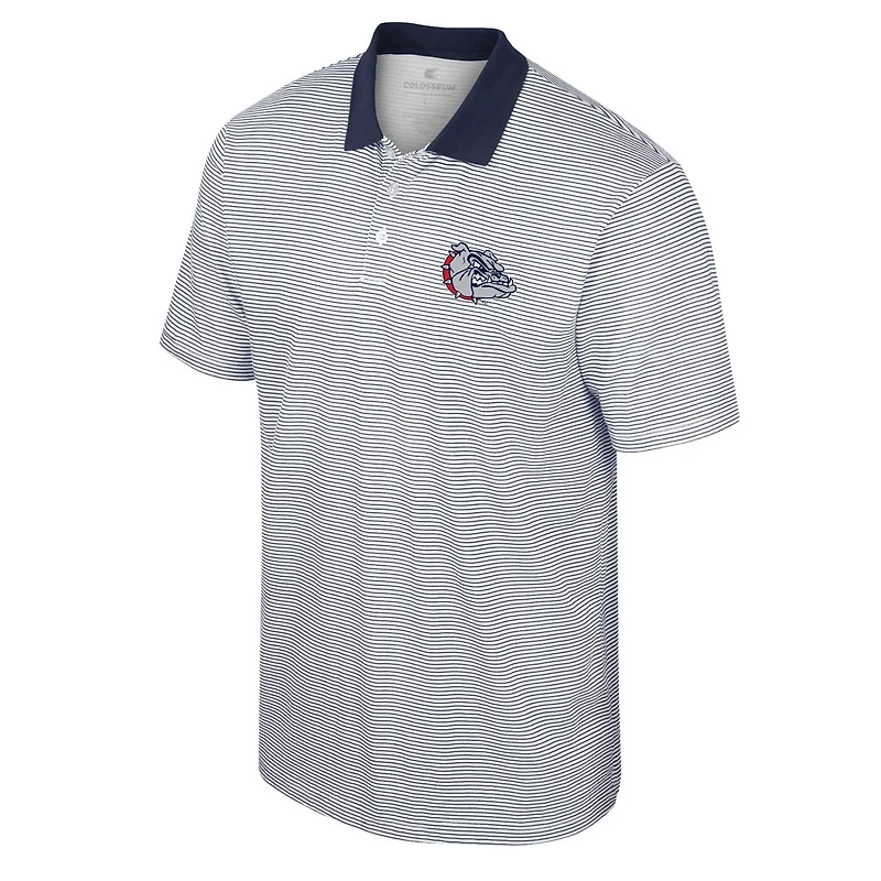 Colosseum /Navy Gonzaga Bulldogs Print Stripe Polo