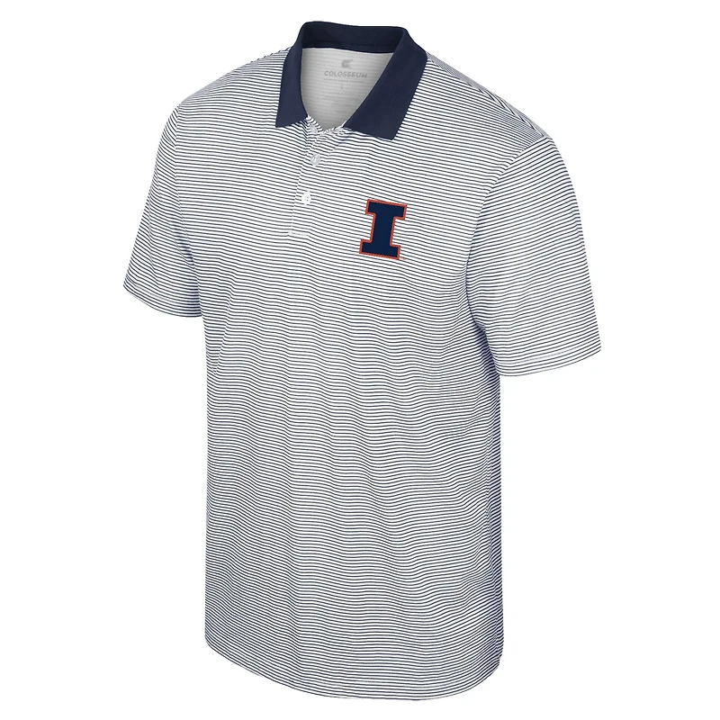 Colosseum /Navy Illinois Fighting Illini Print Stripe Polo