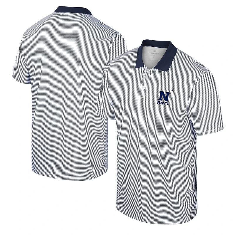 Colosseum /Navy Navy Midshipmen Print Stripe Polo