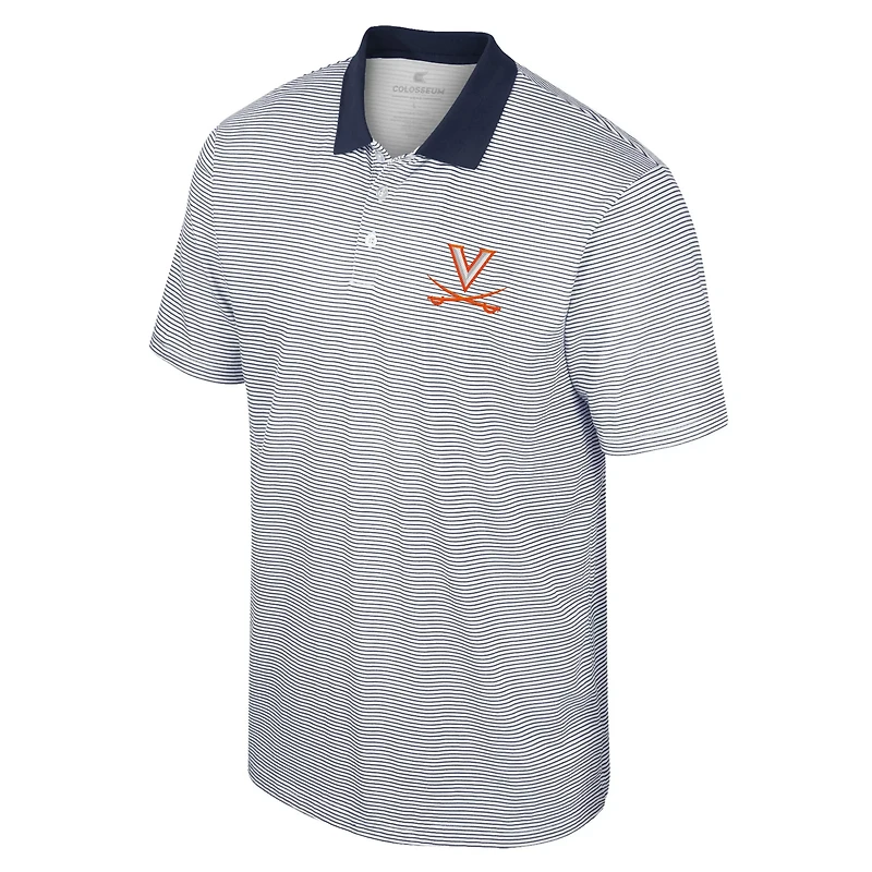 Colosseum /Navy Virginia Cavaliers Print Stripe Polo
