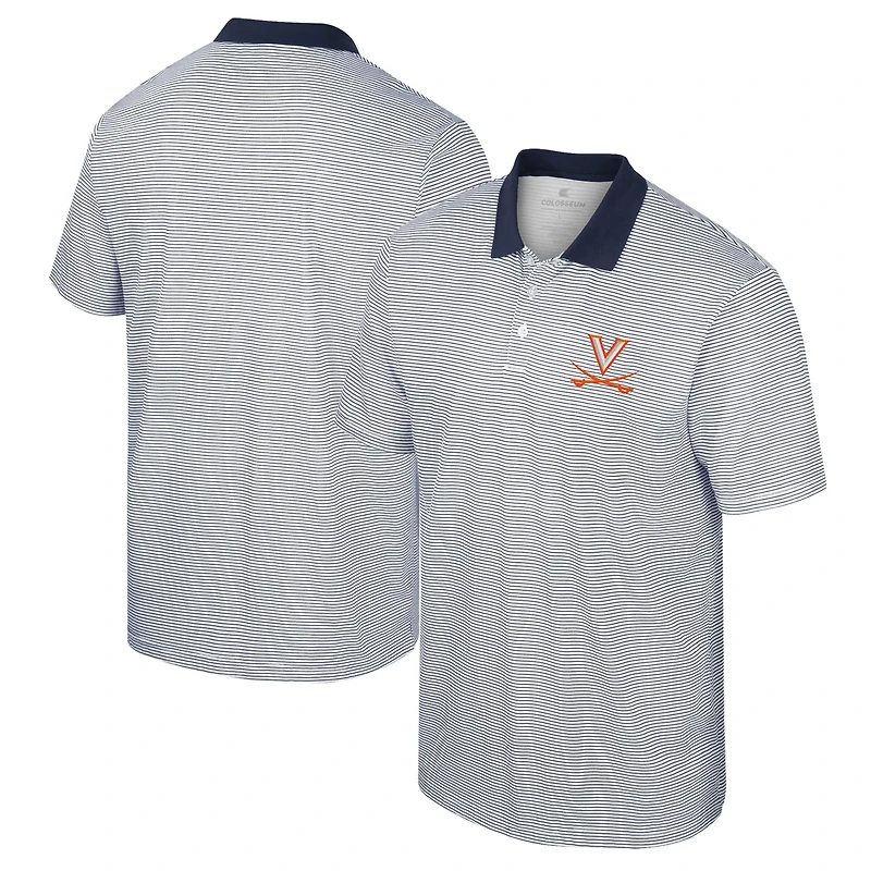 Colosseum /Navy Virginia Cavaliers Print Stripe Polo