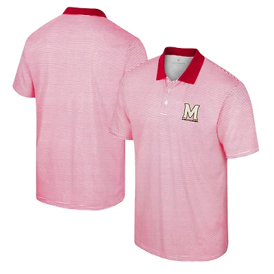Colosseum /Red Maryland Terrapins Print Stripe Polo