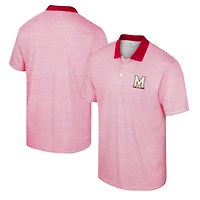 Colosseum /Red Maryland Terrapins Print Stripe Polo