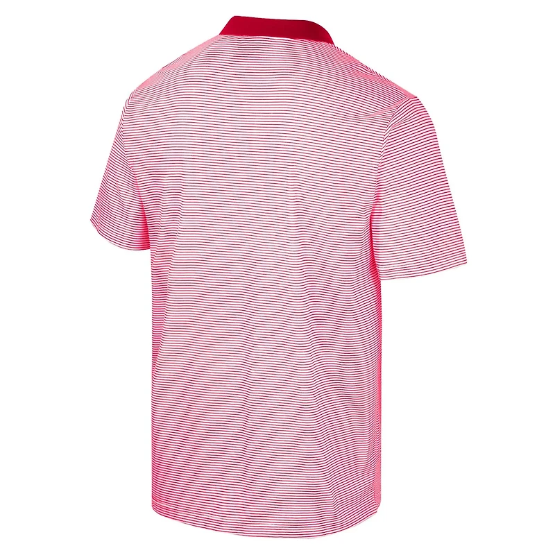 Colosseum /Scarlet Ohio State Buckeyes Print Stripe Polo