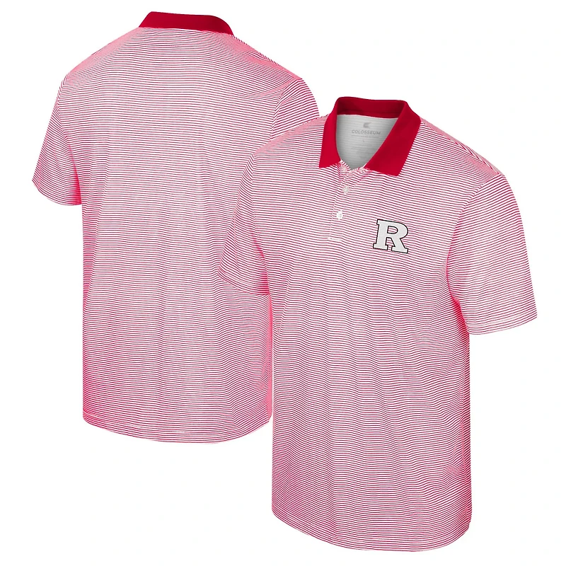 Colosseum /Scarlet Rutgers Scarlet Knights Print Stripe Polo