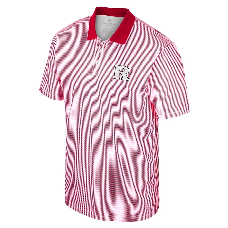 Colosseum /Scarlet Rutgers Scarlet Knights Print Stripe Polo