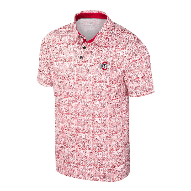 Colosseum / Ohio State Buckeyes Big  Tall Allover Polo