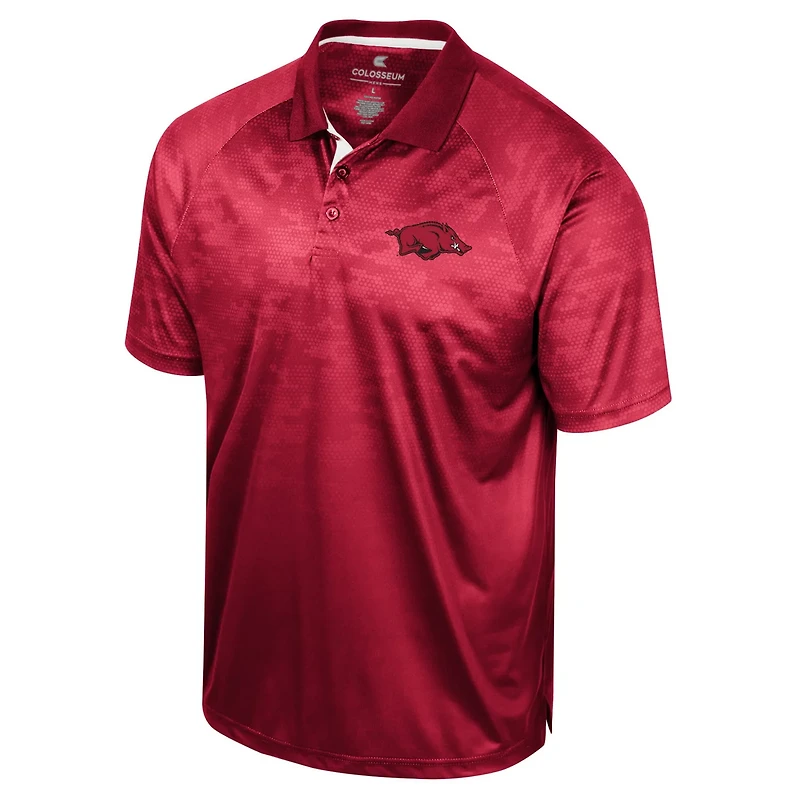 Colosseum Arkansas Razorbacks Honeycomb Raglan Polo
