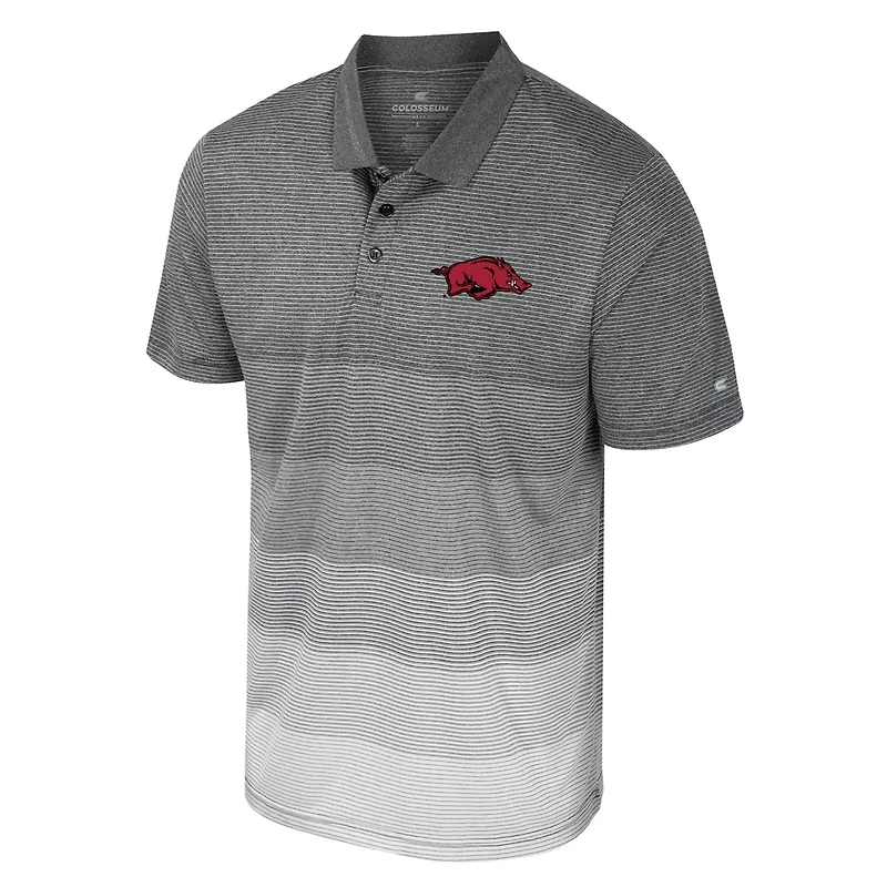 Colosseum Arkansas Razorbacks Striped Mesh Polo