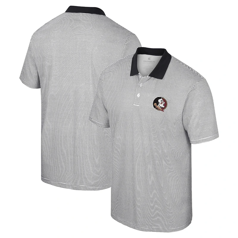 Colosseum /Black Florida State Seminoles Print Stripe Polo