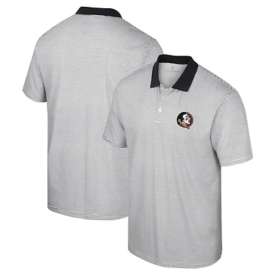 Colosseum /Black Florida State Seminoles Print Stripe Polo