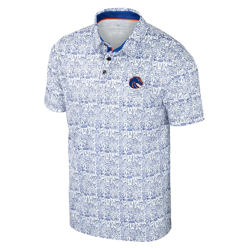 Colosseum Boise State Broncos It's Time Allover Print Polo