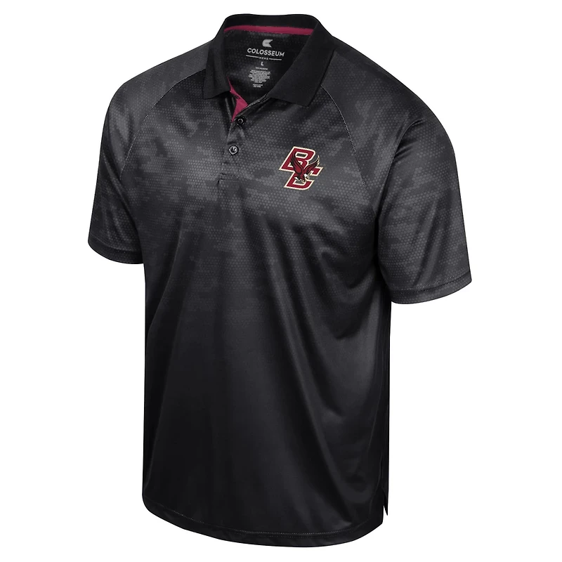 Colosseum Boston College Eagles Honeycomb Raglan Polo