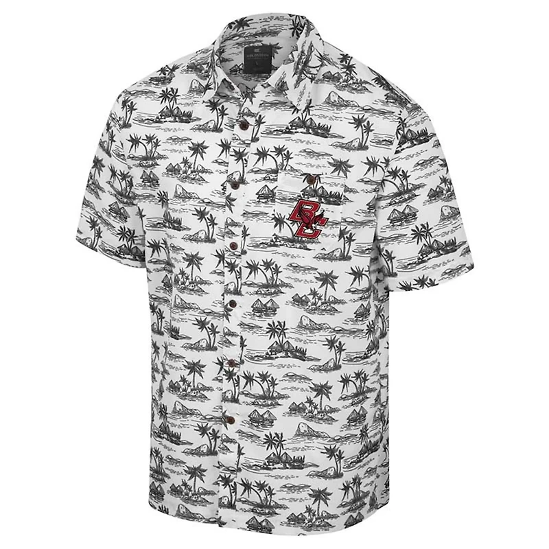 Colosseum Boston College Eagles Spontaneous is Romantic Camp Button-Up Shirt