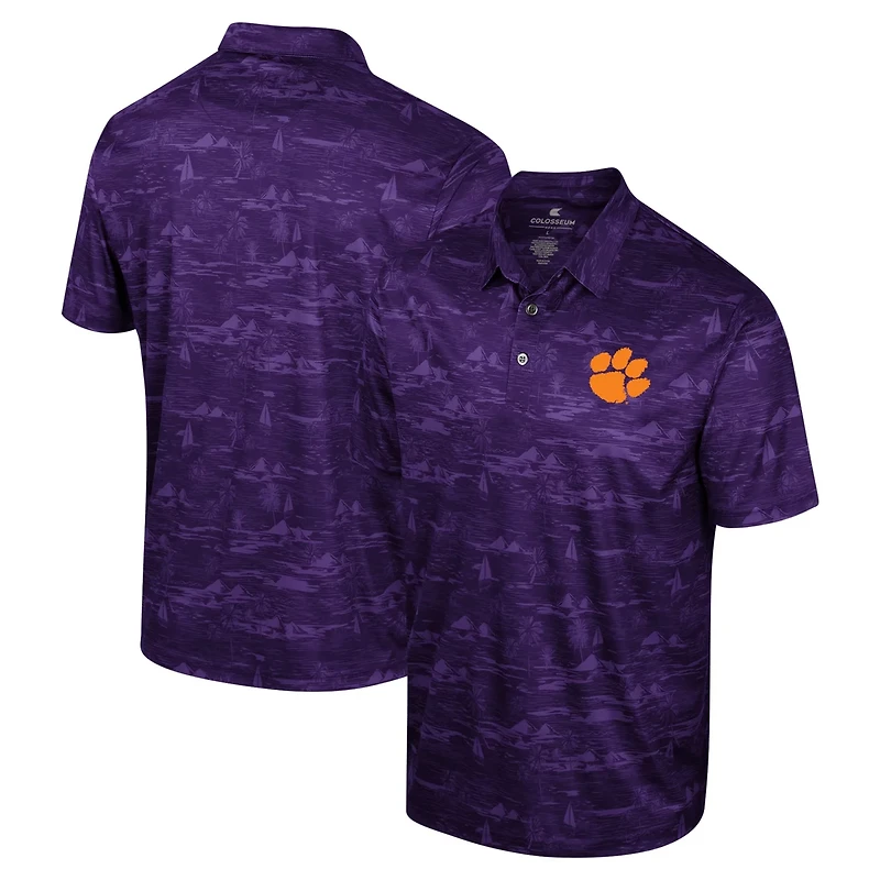 Colosseum Clemson Tigers Daly Print Polo