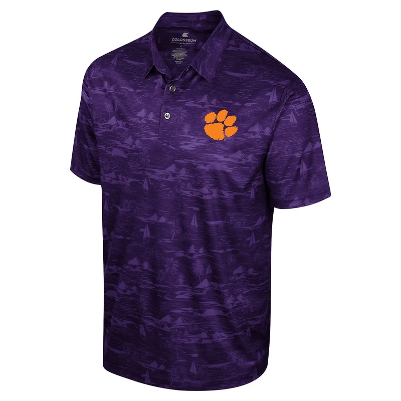 Colosseum Clemson Tigers Daly Print Polo