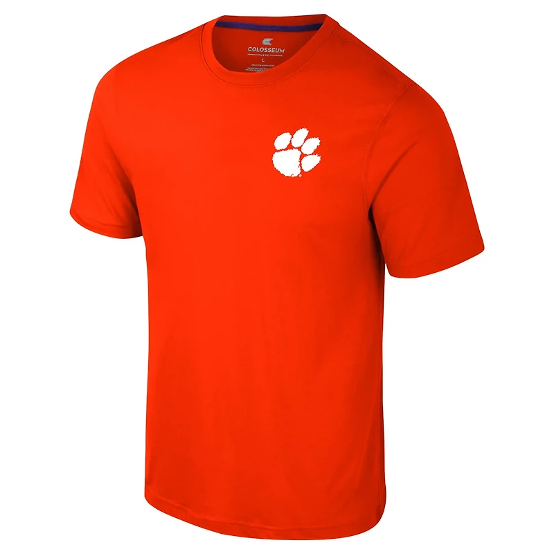 Colosseum Clemson Tigers Logo Lockup 2-Hit Active Blend T-Shirt