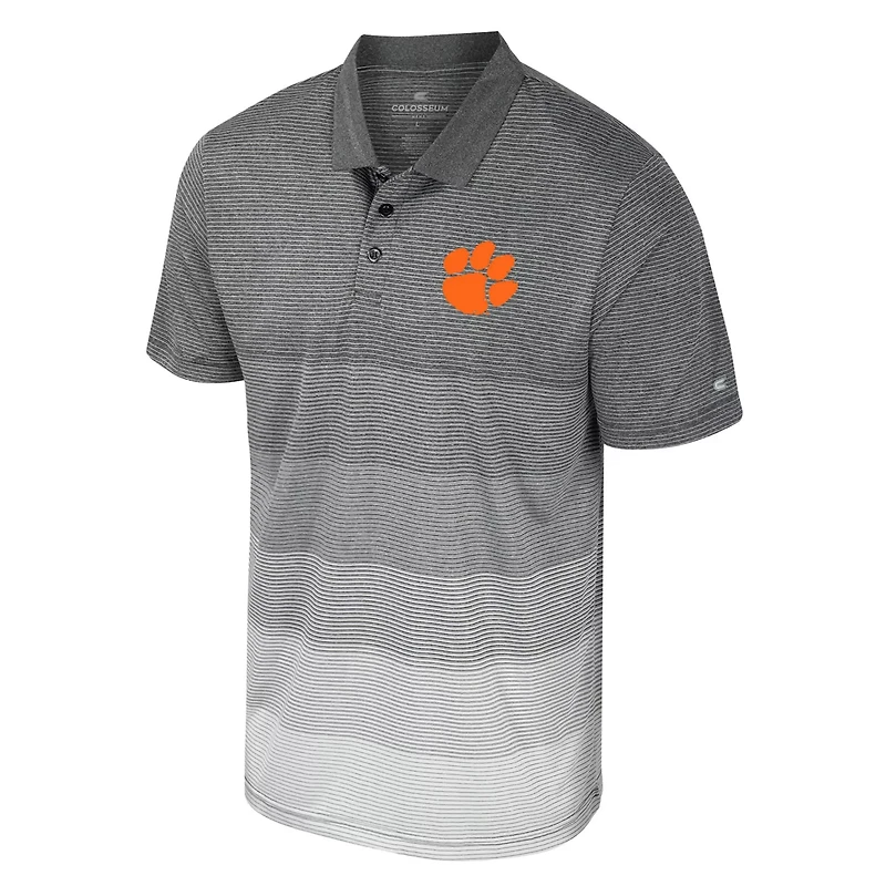 Colosseum Clemson Tigers Striped Mesh Polo
