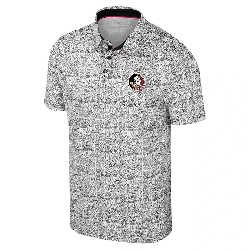 Colosseum Florida State Seminoles Big  Tall It's Time Allover Printed Polo