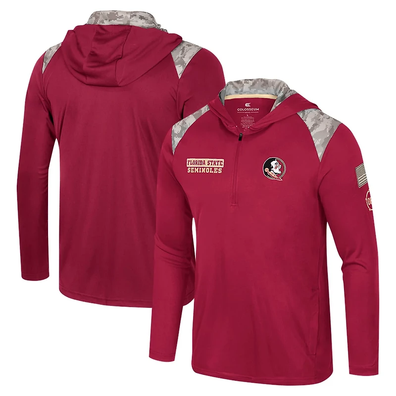 Colosseum Florida State Seminoles OHT Military Appreciation Quarter-Zip Hoodie Jacket