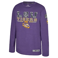 Colosseum Heather LSU Tigers OHT Military Appreciation Oorah Long Sleeve T-Shirt