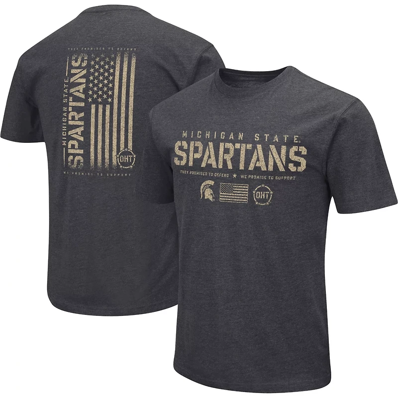Colosseum Heather Michigan State Spartans Big Tall OHT Military Appreciation Playbook T-Shirt