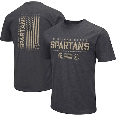 Colosseum Heather Michigan State Spartans Big  Tall OHT Military Appreciation Playbook T-Shirt