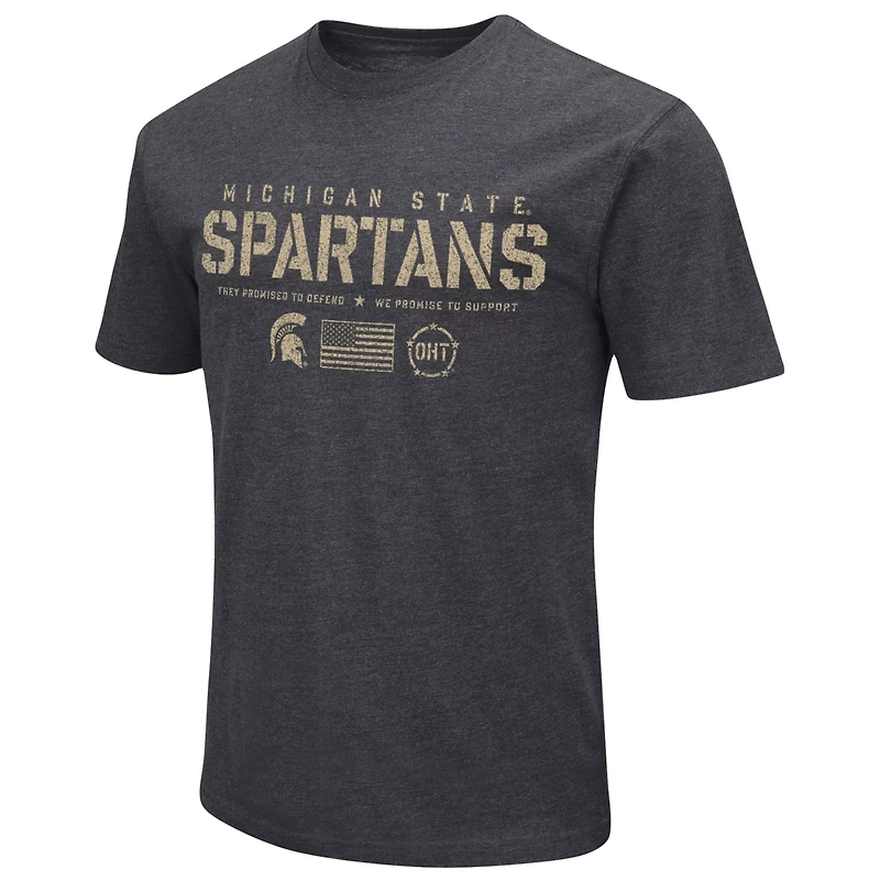 Colosseum Heather Michigan State Spartans Big Tall OHT Military Appreciation Playbook T-Shirt