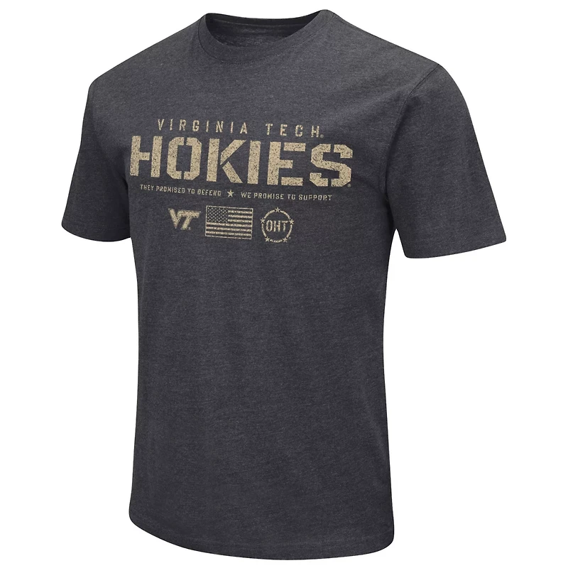 Colosseum Heather Virginia Tech Hokies Big  Tall OHT Military Appreciation Playbook T-Shirt